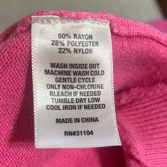 Crown & Ivy Hot Pink Puff Sleeve Sweater Plus 2X – Preppy Feminine Winter Knit - Picture 16 of 16